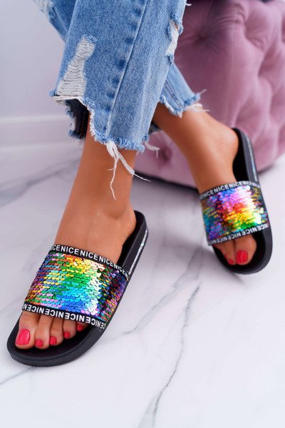 Damskie Klapki Multi Opalizujące Nice