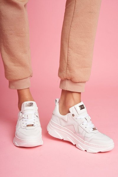 Damskie Sportowe Skórzane Obuwie GOE Białe FF2N3018