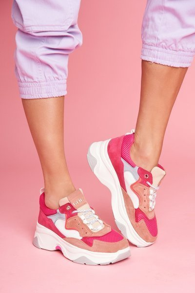 Damskie Sportowe Skórzane Obuwie GOE Różowe FF2N3010