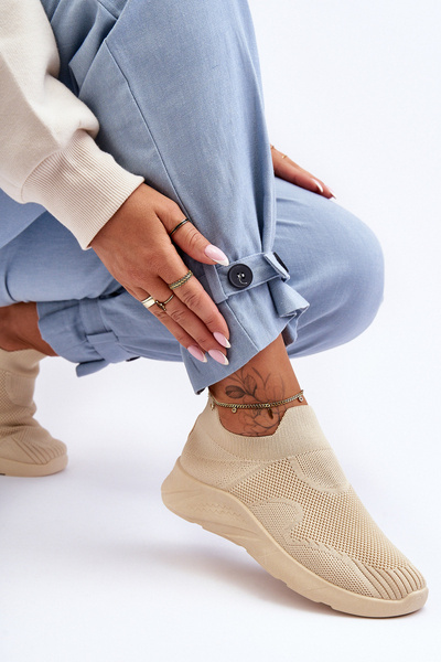 Damskie Wsuwane Buty Sportowe Beżowe Claris