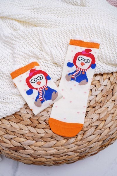 Damskie Skarpetki Świąteczne Z Uszami i Pingwinem