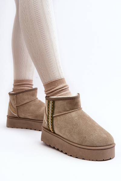 Śniegowce Damskie Na Platformie Ocieplane Zielone Lomessa