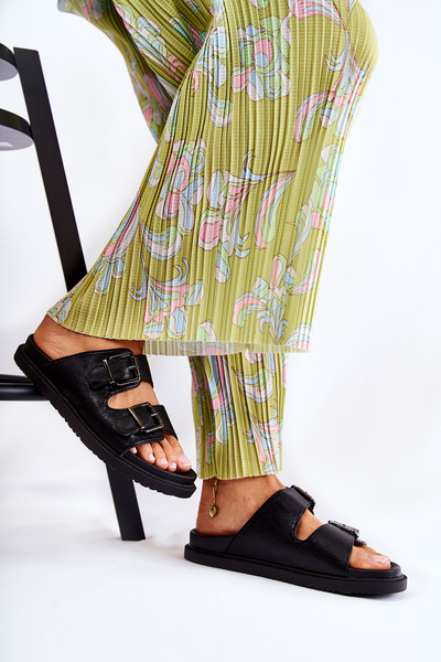 Klasyczne Wsuwane Klapki Damskie Czarne Weston