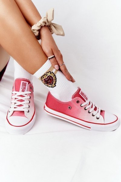 Damskie Trampki BIG STAR HH274130 Ombre Czerwone