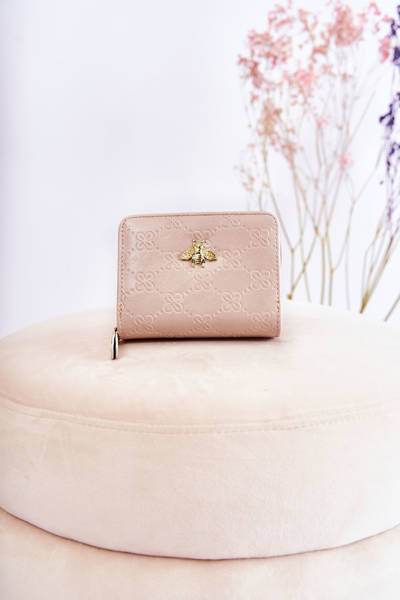 Damski Mały Portfel Z Ozdobą Beżowy Sanchos