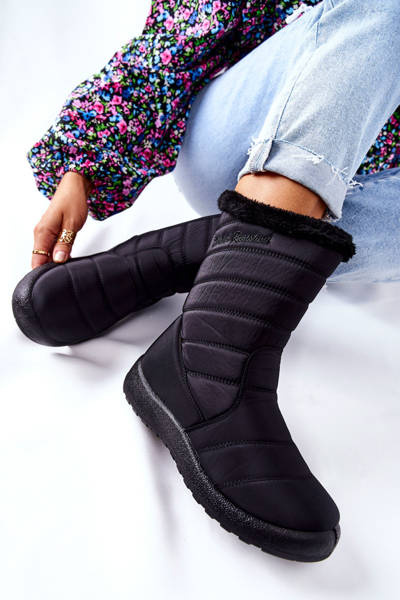 Wysokie Damskie Ocieplane Śniegowce Czarne Luxina