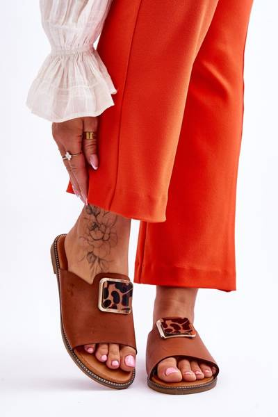 Damskie Klapki Z Ozdobnym Elementem Camel Leonia