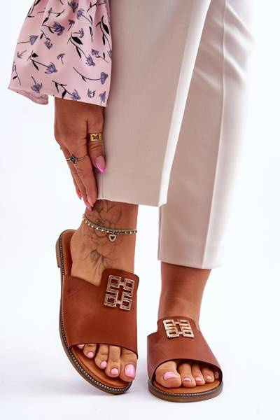 Damskie Wygodne Modne Klapki Z Ozdobą Camel Ayanna