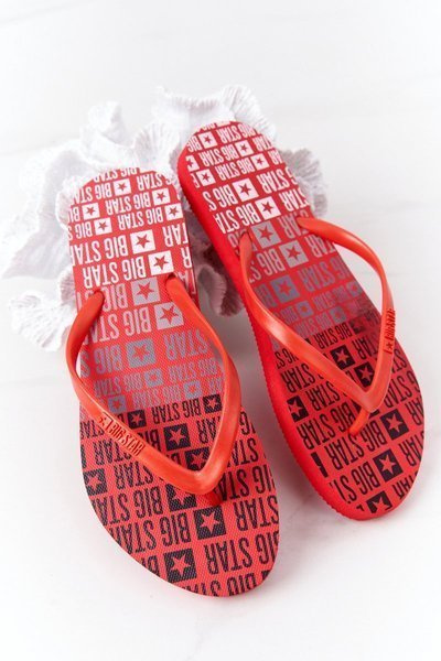 Damskie Klapki Japonki Big Star FF274A305 Czerwone