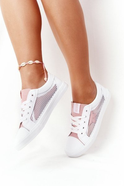 Damskie Trampki Z Siateczką Big Star DD274688 Biało-Różowe