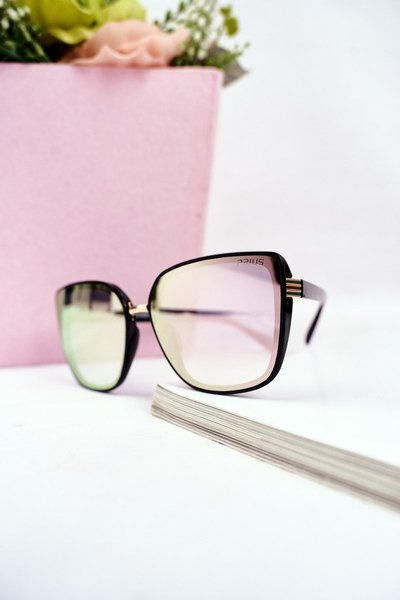 Czarne Okulary Przeciwsłoneczne Prius PR-V14 Różowe Szkła Lustrzane