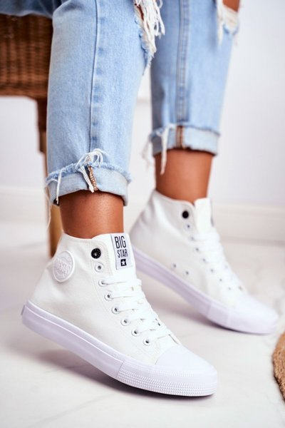 Damskie Wysokie Trampki Big Star FF274A171 Białe