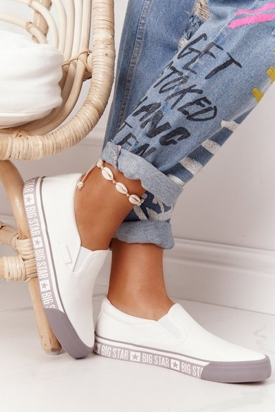 Damskie Tenisówki Slip-on Big Star HH274007 Białe