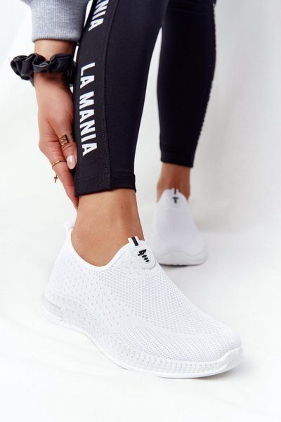 Damskie Sportowe Buty Slip-on Białe Be Stretchy