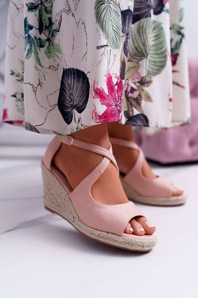 Sandały Damskie Na Espadrylu Różowe Margus