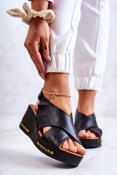 Damskie Sandały Na Rzep Czarne Amaze