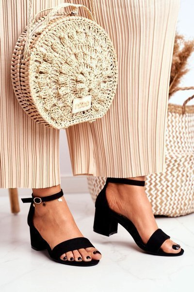 Sandały Damskie Zamszowe Czarne Oh Baby!