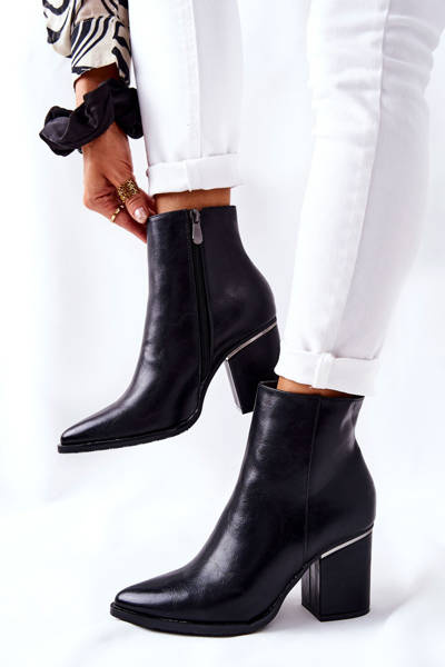 Klasyczne Botki Na Obcasie Czarne Airah