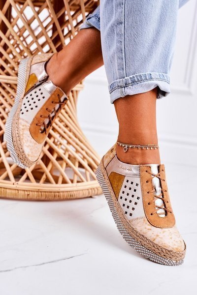 Damskie Skórzane Półbuty Maciejka Żółte 03339-44