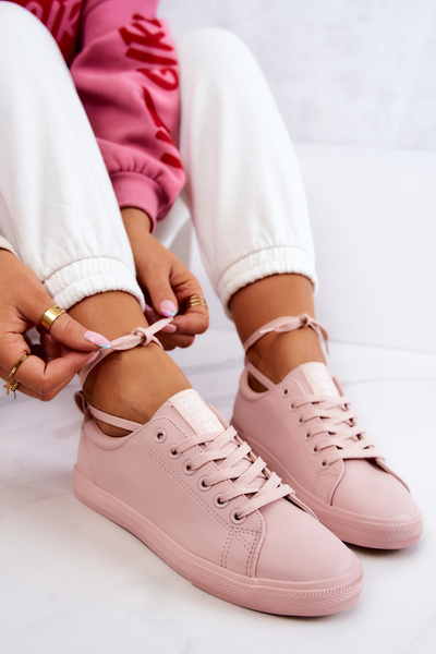 Damskie Skórzane Trampki Tenisówki Big Star JJ274071 Jasny Róż