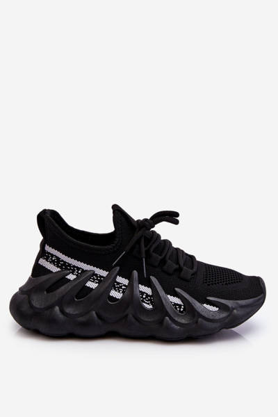 Damskie Modne Skarpetkowe Sneakersy Czarne Daxo