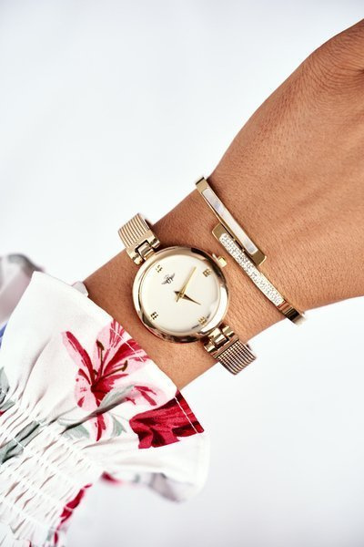 Damski Zegarek Michael John Złoty Maqiato