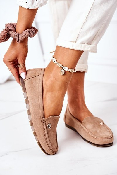 Damskie Zamszowe Mokasyny Jasny Brąz Madelyn