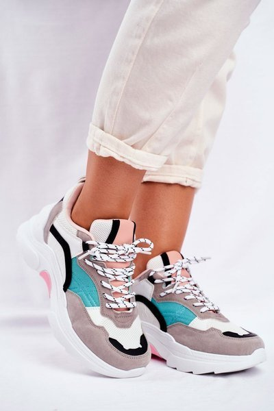 Sportowe Damskie Buty Sneakersy Biało Zielone Mindanao