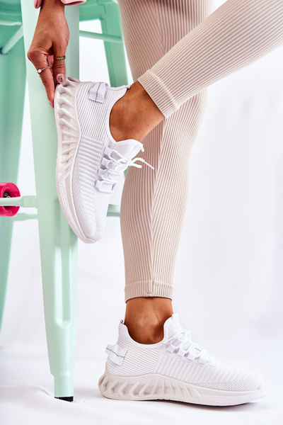 Damskie Sportowe Buty Materiałowe Białe Lenney