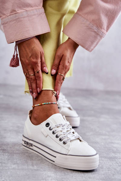 Niskie Damskie Trampki Big Star KK274014 Białe