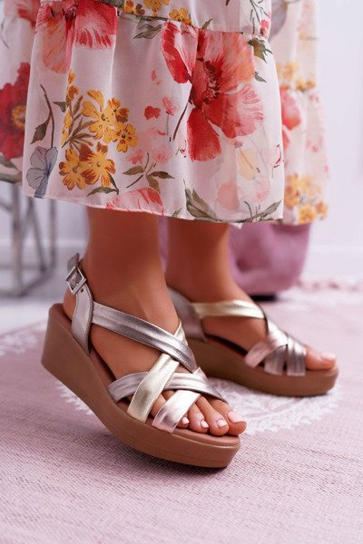 Sandały Damskie Na Koturnie Skórzane Maciejka ESP27-25/00-1