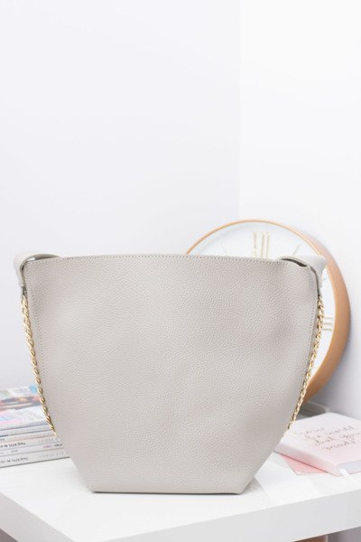 Szara Torebka Damska A4 Shopper Bag