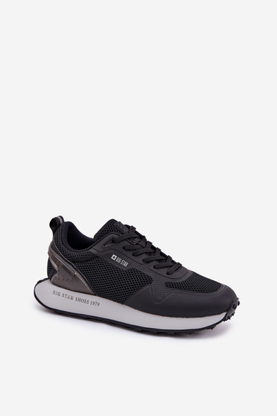 Sneakersy Męskie Na Platformie Big Star RR174361 Hi-Poly System Czarne