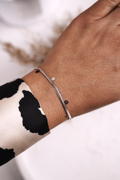 Delikatna Bransoletka z Kółeczkami Różowe Złoto Liliana