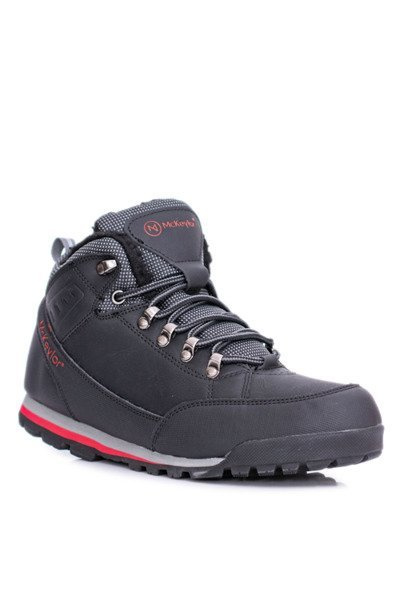 Czarne Męskie Buty Trekkingowe Ocieplane Polarem Reflex