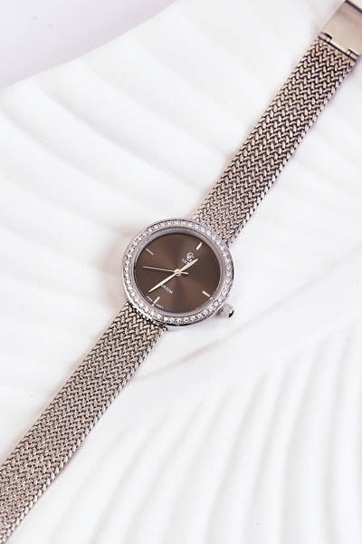 Damski Zegarek GG Luxe Srebrny Z Srebrną Tarcza