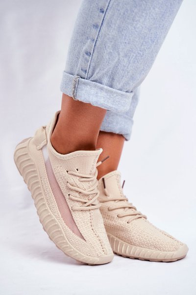 Damskie Sportowe Buty Lekkie Przewiewne Beżowe Lumiere