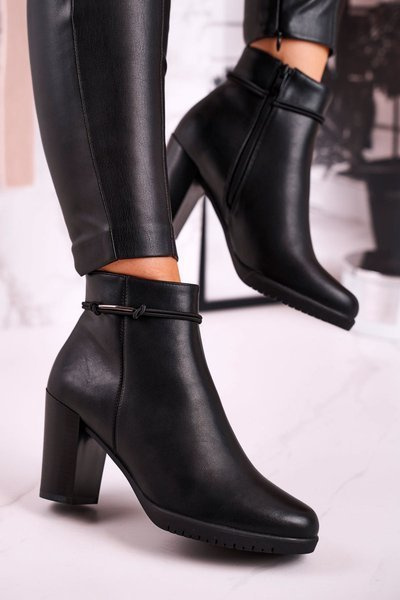 Botki Na Słupku Ocieplane Sergio Leone Czarne BT306