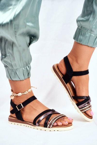 Sandały Damskie Płaskie Czarne Replay