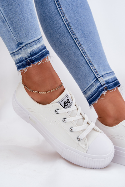 Trampki Damskie Na Platformie LEE ISLA C WOMEN LOW 50251001 Białe