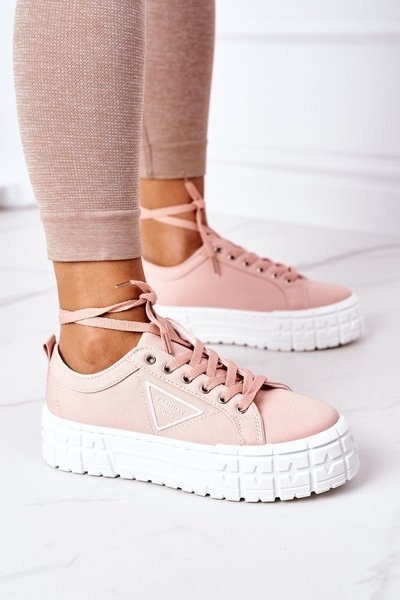 Damskie Tenisówki Na Platformie Różowe Big City Life