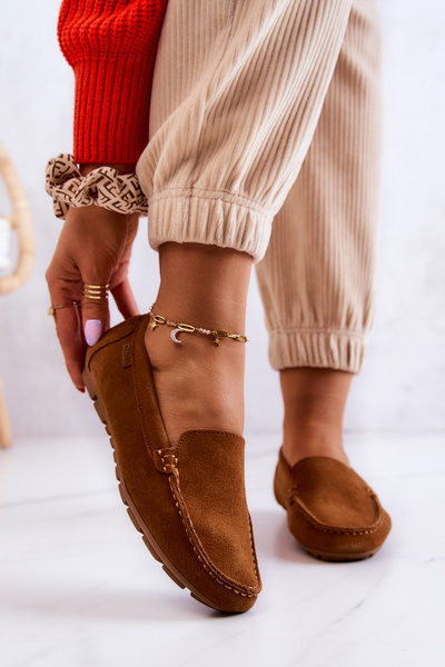 Damskie Zamszowe Mokasyny Big Star JJ274660 Camel