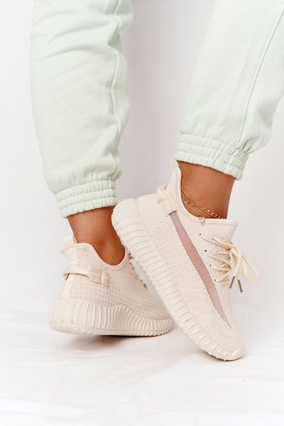 Damskie Sportowe Buty Sneakersy Beżowe Amazing