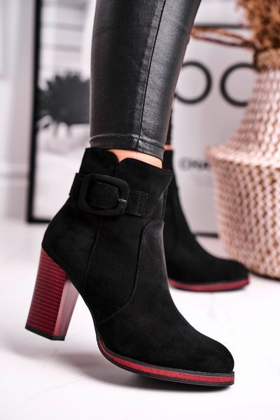 Botki Damskie Na Obcasie Sergio Leone Czarne BT533