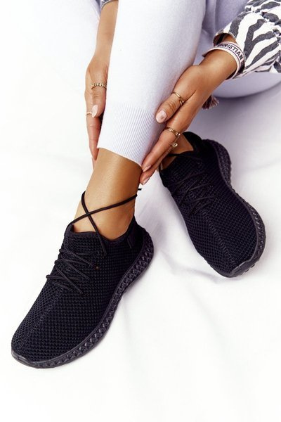 Damskie Sportowe Buty Slip-on Czarne Run Away