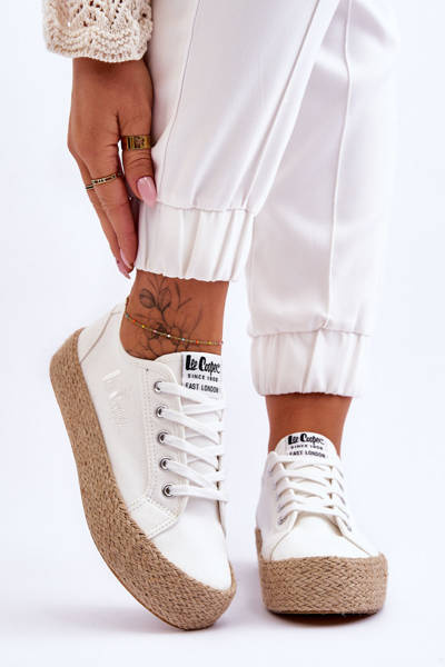 Modne Trampki Z Plecionką Lee Cooper LCW-23-31-1796L Białe