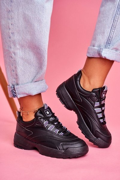 Damskie Sportowe Buty Sneakersy Czarne Boston