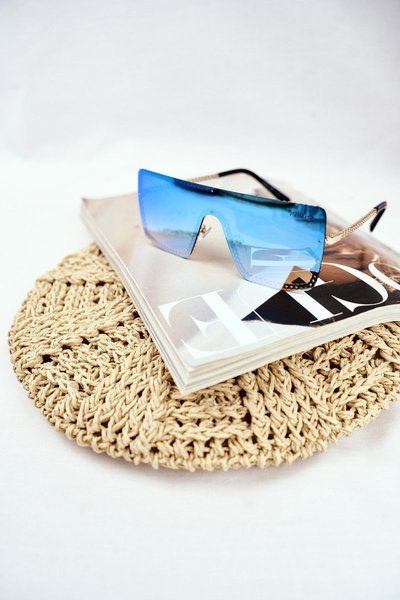 Okulary Przeciwsłoneczne Prius PRE-12 Niebieskie Lustro Łańcuszek