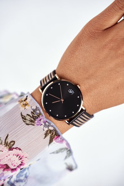 Damski Zegarek GG Luxe Czarny Bransoleta Exquit