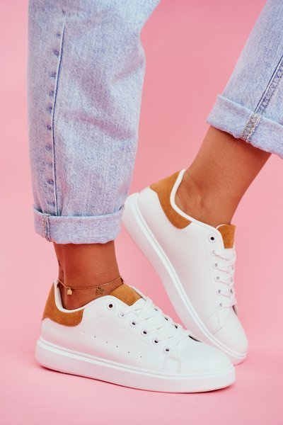 Sportowe Damskie Buty Białe z Zapiętkiem Camel Milly